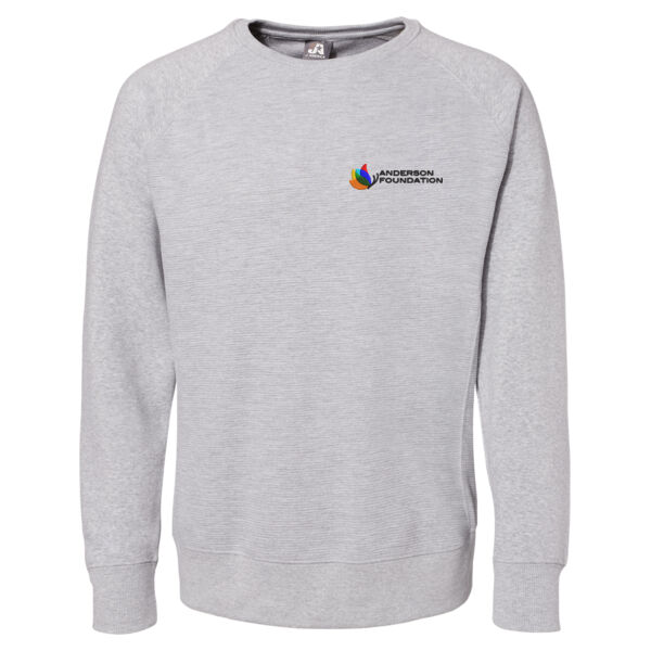 J.America Ripple Fleece Raglan Crewneck Sweatshirt  - Embroidered Logo Thumbnail